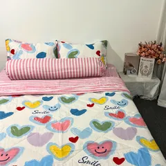 Bộ Chăn Ga Microfiber 5 Món Cao 20cm - Êm Ái, Thoáng Khí, An Toàn Cho Giấc Ngủ Hoàn Hảo, Lựa Chọn Sang Trọng Cho Phòng Ngủ