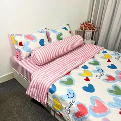 Bộ Chăn Ga Microfiber 5 Món Cao 20cm - Êm Ái, Thoáng Khí, An Toàn Cho Giấc Ngủ Hoàn Hảo, Lựa Chọn Sang Trọng Cho Phòng Ngủ