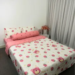 Bộ Chăn Ga Cotton Microfiber Cao Cấp - Bộ 5 Món Bọc Nệm 20cm - Êm Ái, Thoáng Khí, An Toàn Cho Giấc Ngủ Hoàn Hảo
