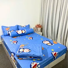 Bộ Chăn Ga Cotton Microfiber Cao Cấp 5 Món - Êm Ái, Thoáng Khí, Bọc Nệm 20cm - Thiết Kế Sang Trọng, Giấc Ngủ Hoàn Hảo