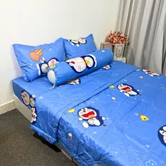 Bộ Chăn Ga Cotton Microfiber Cao Cấp 5 Món - Êm Ái, Thoáng Khí, Bọc Nệm 20cm - Thiết Kế Sang Trọng, Giấc Ngủ Hoàn Hảo