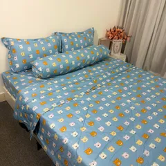 Bộ Chăn Ga Cotton Microfiber 5 Món Cao 20cm - Êm Ái, Thoáng Khí, An Toàn Cho Giấc Ngủ Hoàn Hảo