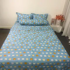 Bộ Chăn Ga Cotton Microfiber 5 Món Cao 20cm - Êm Ái, Thoáng Khí, An Toàn Cho Giấc Ngủ Hoàn Hảo