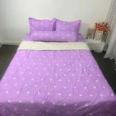 Bộ Chăn Ga Cotton Microfiber 5 Món Cao Cấp - Êm Dịu, Thoáng Khí, An Toàn Cho Giấc Ngủ Hoàn Hảo - Bọc Nệm 20cm FSL1328