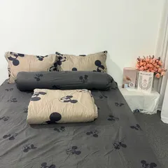 Bộ Chăn Ga Cotton Microfiber 5 Món Êm Ái Bọc Nệm Cao 20cm - Thiết Kế Sang Trọng Cho Giấc Ngủ Hoàn Hảo