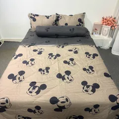 Bộ Chăn Ga Cotton Microfiber 5 Món Êm Ái Bọc Nệm Cao 20cm - Thiết Kế Sang Trọng Cho Giấc Ngủ Hoàn Hảo