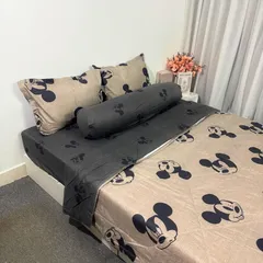 Bộ Chăn Ga Cotton Microfiber 5 Món Êm Ái Bọc Nệm Cao 20cm - Thiết Kế Sang Trọng Cho Giấc Ngủ Hoàn Hảo