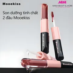 Son Hai Đầu Mooekiss Dưỡng Ẩm Không Dính Cốc - Son Lì & Dưỡng Bóng Đa Năng 3ml+3ml - Sắc Màu Quyến Rũ, Bền Màu Lâu Trôi