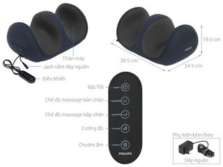 Máy Massage Chân Philips PPM6331 - Thiết Bị Massage Trị Liệu 3D với Chế Độ Nóng và Điều Khiển Tiện Lợi, Giảm Đau Nhức