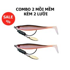 Combo 2 Mồi Mềm Lure Cá Lóc với 2 Lưỡi Móc Tặng Kèm - Thiết Bị Câu Cá Thể Thao Chất Lượng Cao