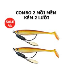 Combo 2 Mồi Mềm Lure Cá Lóc với 2 Lưỡi Móc Tặng Kèm - Thiết Bị Câu Cá Thể Thao Chất Lượng Cao