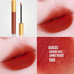 Son Kem Lì Gucci Rouge Liquid Matte 505 Janet Rust Màu Đỏ Đất - Chất Son Mịn, Sắc Đậm, Phong Cách Sang Trọng, Quà Tặng Độc Đáo