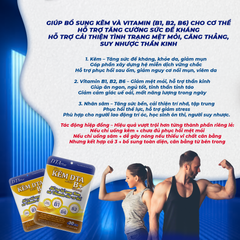 Viên uống Kẽm DTA kết hợp Vitamin B1, B2, B6 và Nhân sâm - Tăng cường đề kháng, giảm mệt mỏi, cải thiện căng thẳng, hỗ trợ sức khỏe