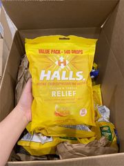 Kẹo ngậm Halls Honey Lemon Vị Mật Ong Chanh Vàng – Gói 70 Viên
