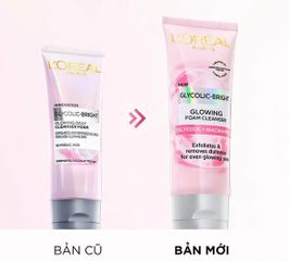 Sữa Rửa Mặt Loreal Glycolic-Bright 100ml - Làm Sáng Da, Loại Bỏ Tế Bào Chết, Vitamin C và Chiết Xuất Tự Nhiên, Dưỡng Da Mềm Mại