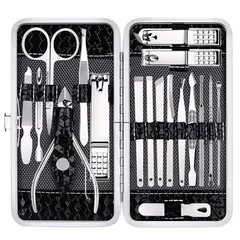 Bộ Chăm Sóc Móng 18 Món – Bộ Dụng Cụ Làm Đẹp Đa Năng Cho Móng Tay, Da Mặt & Bàn Chân, Thép Không Gỉ Bền Chắc