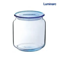 Bộ 3 Hũ Thủy Tinh Luminarc Rondo 0.5L Nắp Kín Màu Xanh Ice Blue - Bảo Quản Thực Phẩm An Toàn, Hàng Chính Hãng Pháp