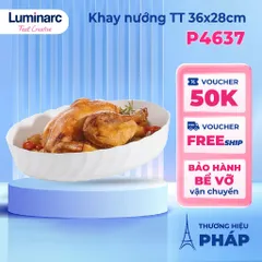 Khay Nướng Thủy Tinh Luminarc Trianon Oval 36x28cm - An Toàn Cho Lò Nướng, Lò Vi Sóng Và Máy Rửa Bát - Hàng Chính Hãng Pháp