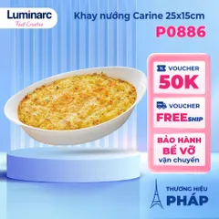 Khay Nướng Thủy Tinh Luminarc Carine 25x15cm - An Toàn Trong Lò Nướng & Lò Vi Sóng, Bền Bỉ và Dễ Vệ Sinh