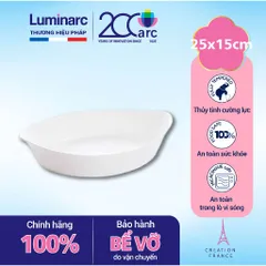Khay Nướng Thủy Tinh Luminarc Carine 25x15cm - An Toàn Trong Lò Nướng & Lò Vi Sóng, Bền Bỉ và Dễ Vệ Sinh