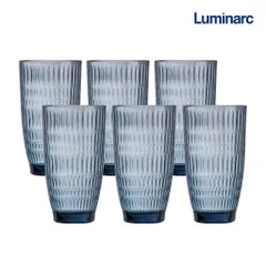 Bộ 6 cốc thủy tinh cao Luminarc Ricky Dew 390 ml màu xám - Sang trọng, bền đẹp, an toàn cho sức khỏe, phù hợp cho bữa tiệc và gia đình.