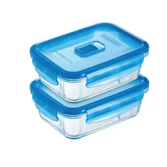Bộ 2 hộp thủy tinh Luminarc Pure Box 1.97L - Hộp đựng và bảo quản thực phẩm cao cấp, an toàn, dễ vệ sinh