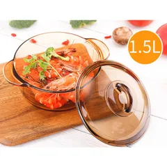 Nồi thủy tinh Luminarc Amberline 1L-1.5L-2L C6317/C6313/C6008 dùng bếp ga, hồng ngoại, bảo hành 10 năm | Hàng chính hãng