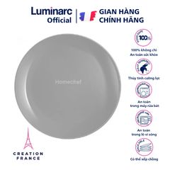 Đĩa Thủy Tinh Luminarc Diwali Granit 25cm P0870 - An Toàn Máy Rửa Bát & Lò Vi Sóng - Hàng Chính Hãng Pháp