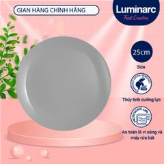 Đĩa Thủy Tinh Luminarc Diwali Granit 25cm P0870 - An Toàn Máy Rửa Bát & Lò Vi Sóng - Hàng Chính Hãng Pháp