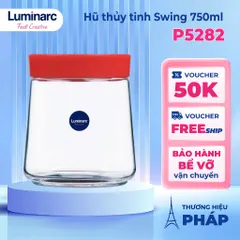 Bộ 3 Hũ Thủy Tinh Luminarc Swing 750ml - Hũ Đựng Gia Vị Chất Lượng Cao Có Nắp Đỏ, Thực Phẩm An Toàn, Thiết Kế Hiện Đại