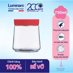Bộ 3 Hũ Thủy Tinh Luminarc Swing 750ml - Hũ Đựng Gia Vị Chất Lượng Cao Có Nắp Đỏ, Thực Phẩm An Toàn, Thiết Kế Hiện Đại