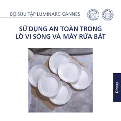 Bộ 6 Đĩa Thủy Tinh Luminarc Cannes 25CM - An Toàn Lò Vi Sóng và Máy Rửa Bát - Mẫu Bền Bỉ, Kháng Vỡ