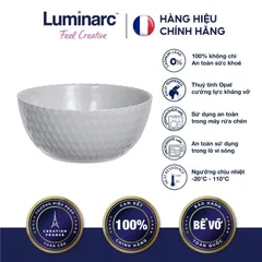 Bộ 6 bát thuỷ tinh Luminarc Pampille 13cm màu Granit - An toàn lò vi sóng, hàng chính hãng Pháp, thiết kế hiện đại, tiện ích nhà bếp