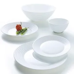 Bộ 6 Đĩa Thủy Tinh Nông Lòng Luminarc Harena 19cm - Dùng An Toàn Trong Lò Vi Sóng & Máy Rửa Bát - Hàng Chính Hãng Pháp