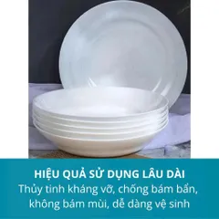 Bộ 6 Đĩa Thủy Tinh Cường Lực Sâu Lòng 20cm Luminarc Cannes - Bền Đẹp, Phù Hợp Lò Vi Sóng và Máy Rửa Bát
