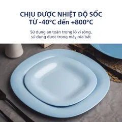 Bộ 6 đĩa (dĩa) thủy tinh Luminarc Carine Light Blue CR6B, dùng lò vi sóng | Hàng chính hãng
