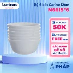 Bộ 6 bát Luminarc Diwali Granit 12cm - Thủy tinh cao cấp an toàn, dùng cho vi sóng và máy rửa bát, thiết kế sang trọng Châu Âu