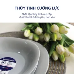 Bộ Đĩa Luminarc Carine Granit 6 Chi Tiết - Set Thủy Tinh Cao Cấp Sang Trọng Sản Xuất Tại Pháp, Dùng An Toàn Trong Vi Sóng 21cm & 19cm