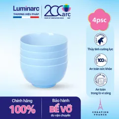 Bộ 4 Bát Tô Thủy Tinh Luminarc Diwali Light Blue 14.5cm - An Toàn Trong Lò Vi Sóng, Thiết Kế Hiện Đại, Hàng Chính Hãng Pháp
