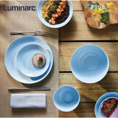 Bộ 4 Bát Tô Thủy Tinh Luminarc Diwali Light Blue 14.5cm - An Toàn Trong Lò Vi Sóng, Thiết Kế Hiện Đại, Hàng Chính Hãng Pháp