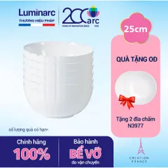 Bộ 6 bát tô thủy tinh Luminarc Lotusia 21cm - Chén canh, salad cao cấp, hàng chính hãng, sang trọng, dễ dàng vệ sinh