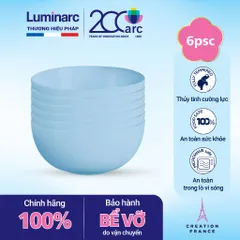 Bộ 6 bát thủy tinh Luminarc Diwali Light Blue 12cm - Bát đĩa sang trọng, chịu nhiệt, an toàn cho sức khỏe