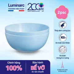 Bộ 2 bát tô canh thủy tinh Luminarc Diwali Light Blue 21cm - Hàng chính hãng An toàn, Đẹp, Tiện dụng cho Nhà Bếp