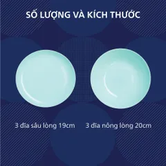 [Hàng Pháp] Bộ 6 đĩa (dĩa) thủy tinh Luminarc Diwali DW6A dùng an toàn trong lò vi sóng, máy rửa bát