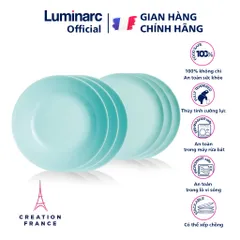 [Hàng Pháp] Bộ 6 đĩa (dĩa) thủy tinh Luminarc Diwali DW6A dùng an toàn trong lò vi sóng, máy rửa bát
