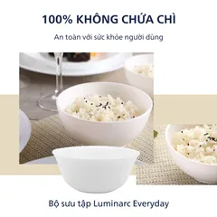 Bộ 6 Bát Ăn Cơm Thủy Tinh Luminarc Everyday 12cm H4122 - An Toàn, Thiết Kế Hiện Đại, Hàng Chính Hãng Pháp