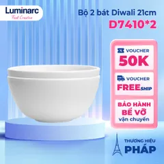 Bộ 2 Bát Tô Canh Thủy Tinh Luminarc Diwali White 21cm - An toàn, Thời Trang và Chất Lượng Chính Hãng Pháp
