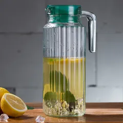 Bộ 2 Bình Thủy Tinh Luminarc Quadro Ice Green 1.1L - Thiết Kế Hiện Đại, An Toàn, Chống Xước, Dùng trong Máy Rửa Bát