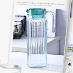 Bộ 2 Bình Thủy Tinh Luminarc Quadro Ice Green 1.1L - Thiết Kế Hiện Đại, An Toàn, Chống Xước, Dùng trong Máy Rửa Bát