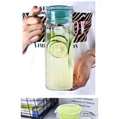 Bộ 2 Bình Thủy Tinh Luminarc Quadro Ice Green 1.1L - Thiết Kế Hiện Đại, An Toàn, Chống Xước, Dùng trong Máy Rửa Bát